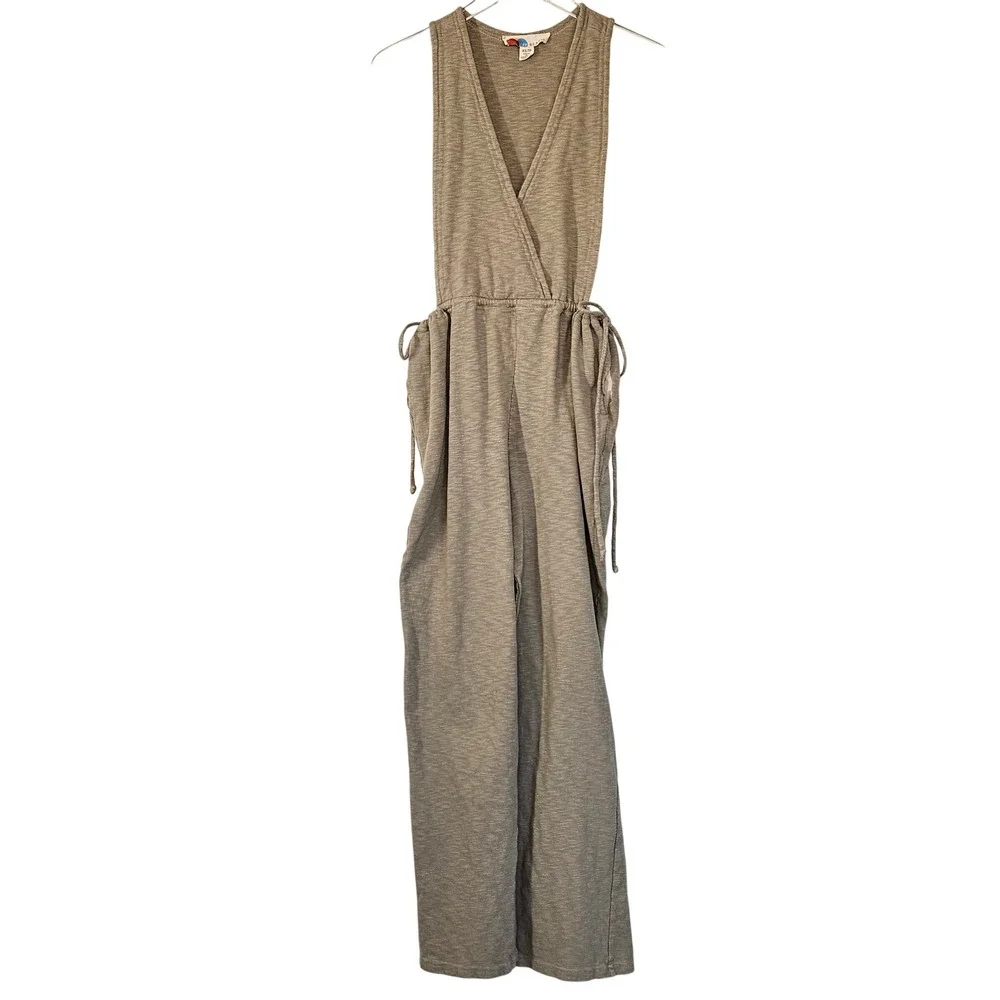 Free People‎ Let's Chill One Piece Jumpsuit in Ecru Tan Size XS Laggenlook